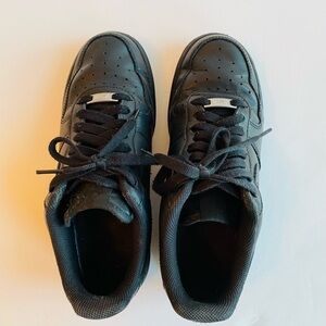 Nike Air Force 1 Black Leather Sneakers